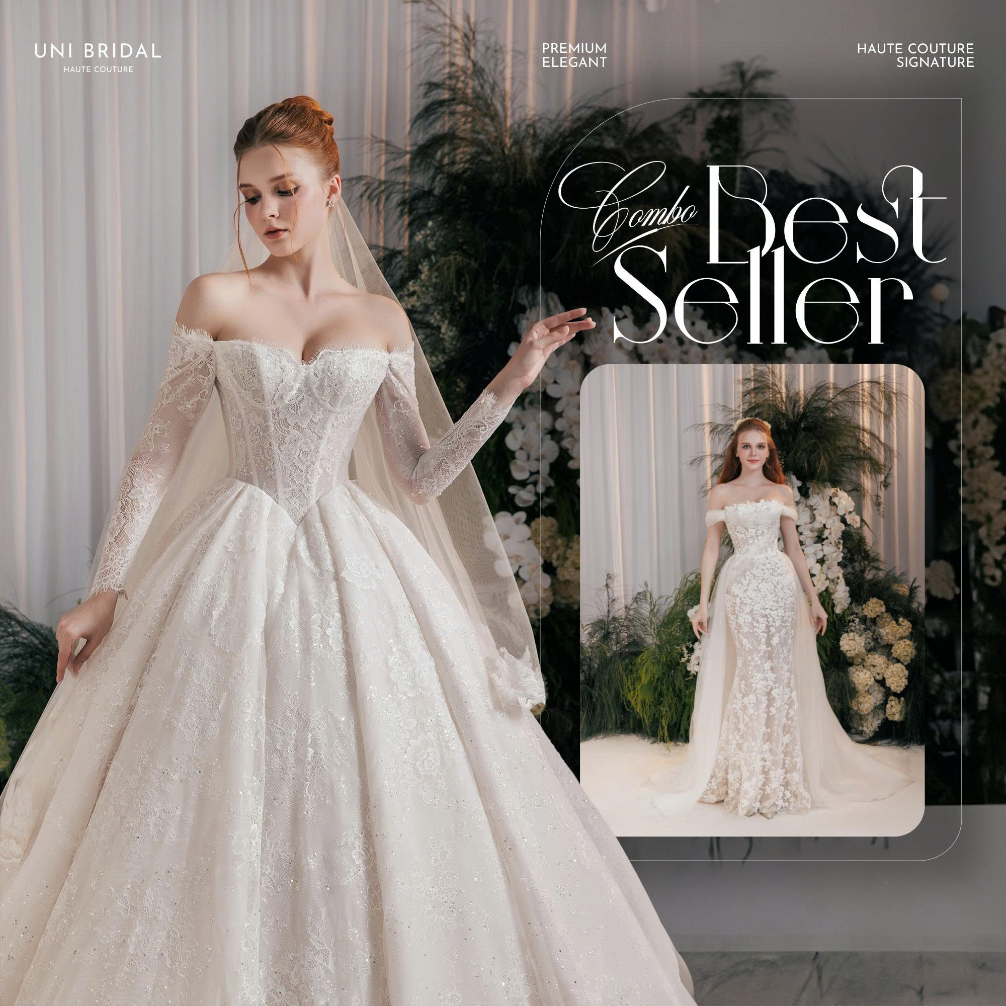 Combo váy cưới tiết kiệm chi phí tại Uni Bridal