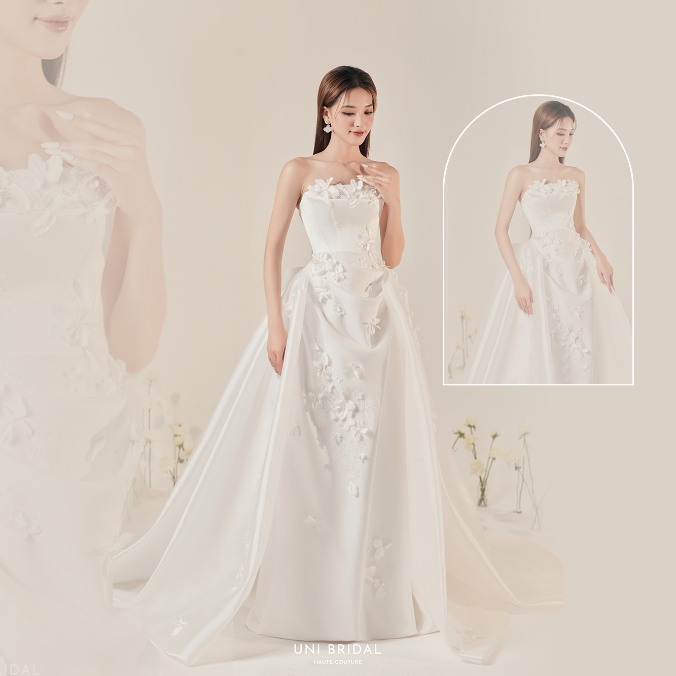 kieu-vay-cuoi Thiết kế váy với chất liệu lụa satin nhẹ nhàng