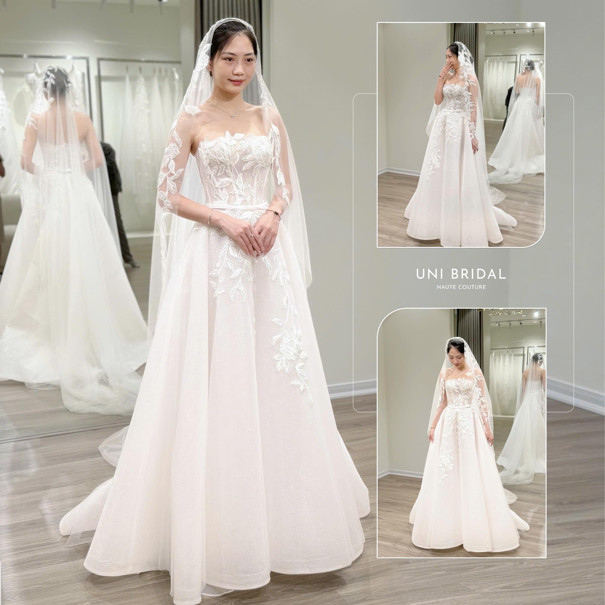 Váy cưới đơn giản thường được thiết kế để phù hợp với nhiều dáng người khác nhau