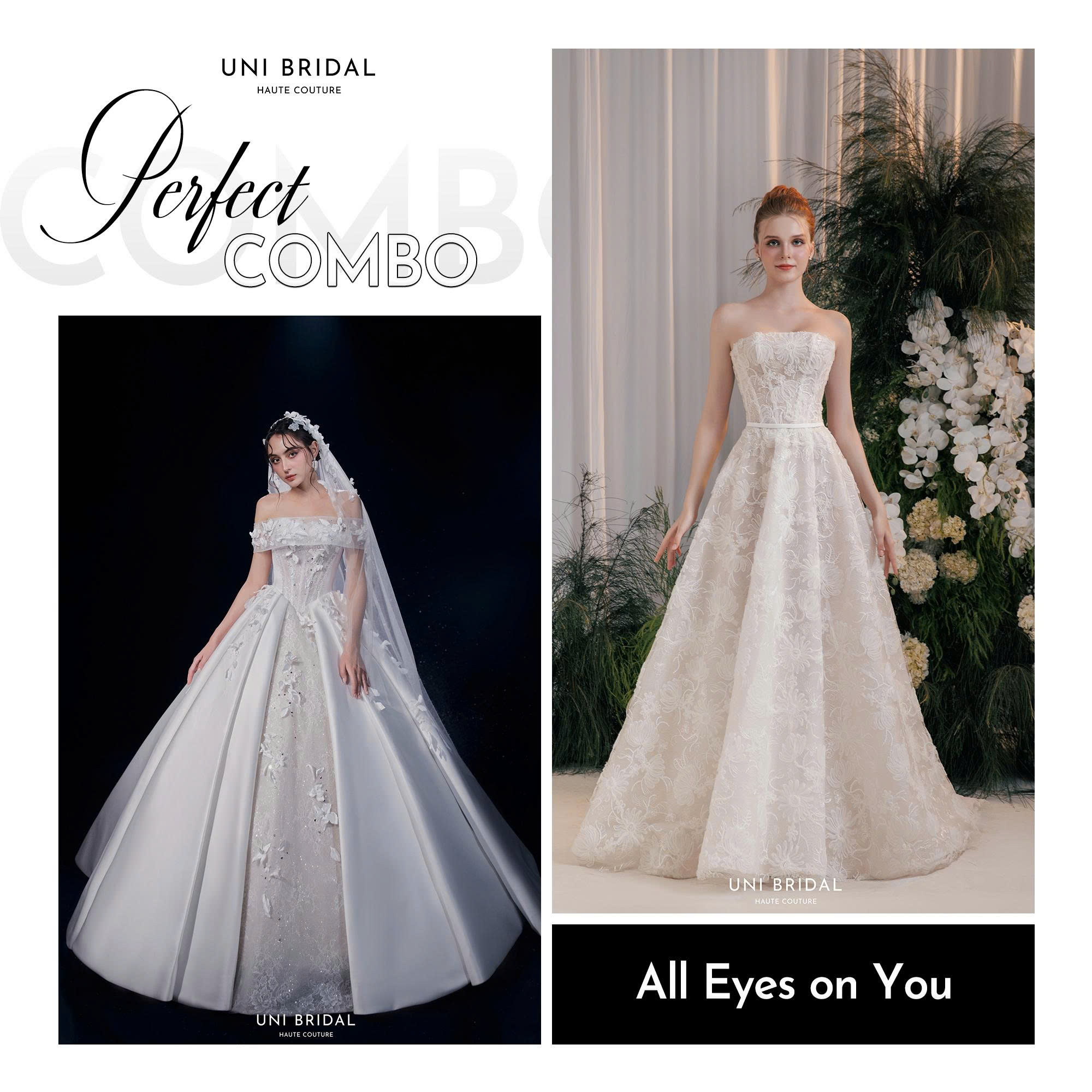 Combo váy cưới thanh lịch giúp cô dâu tỏa sáng trong ngày hạnh phúc