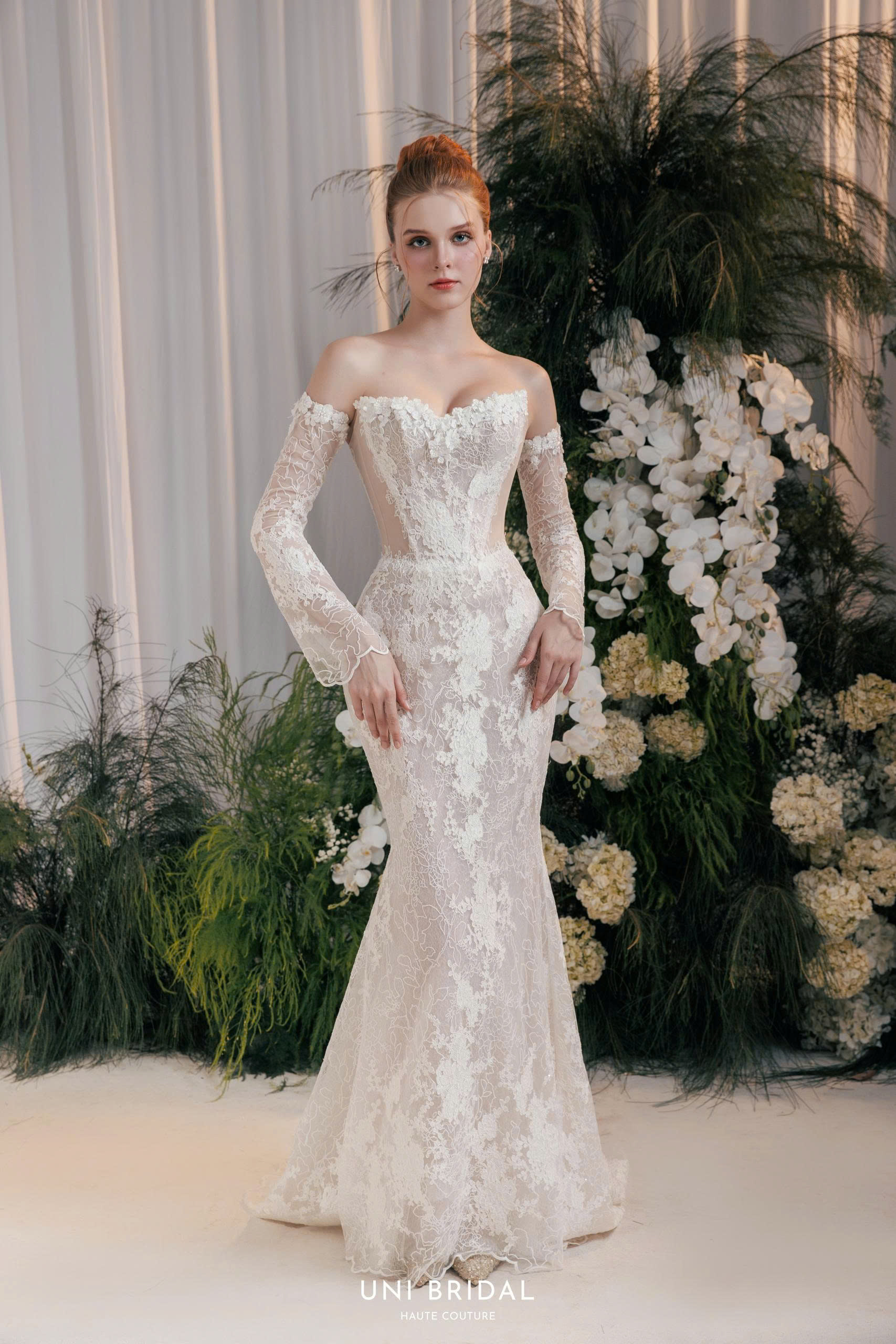 Tôn nét yêu kiều cho nàng dâu với thiết kế đuôi cá cúp ngực