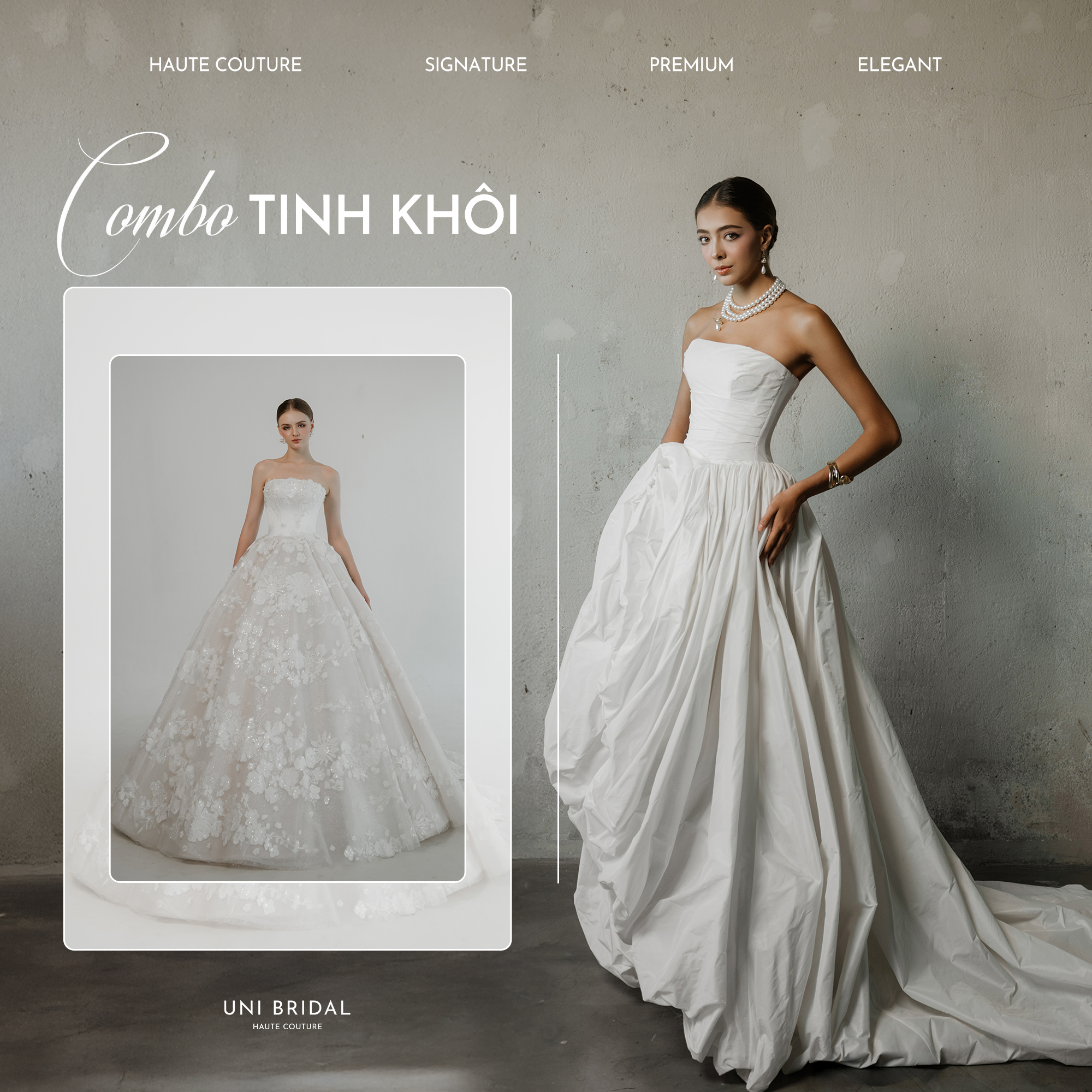 Combo Váy cưới Stylist cũng sẽ giúp nàng chọn ra được combo váy phù hợp với mình