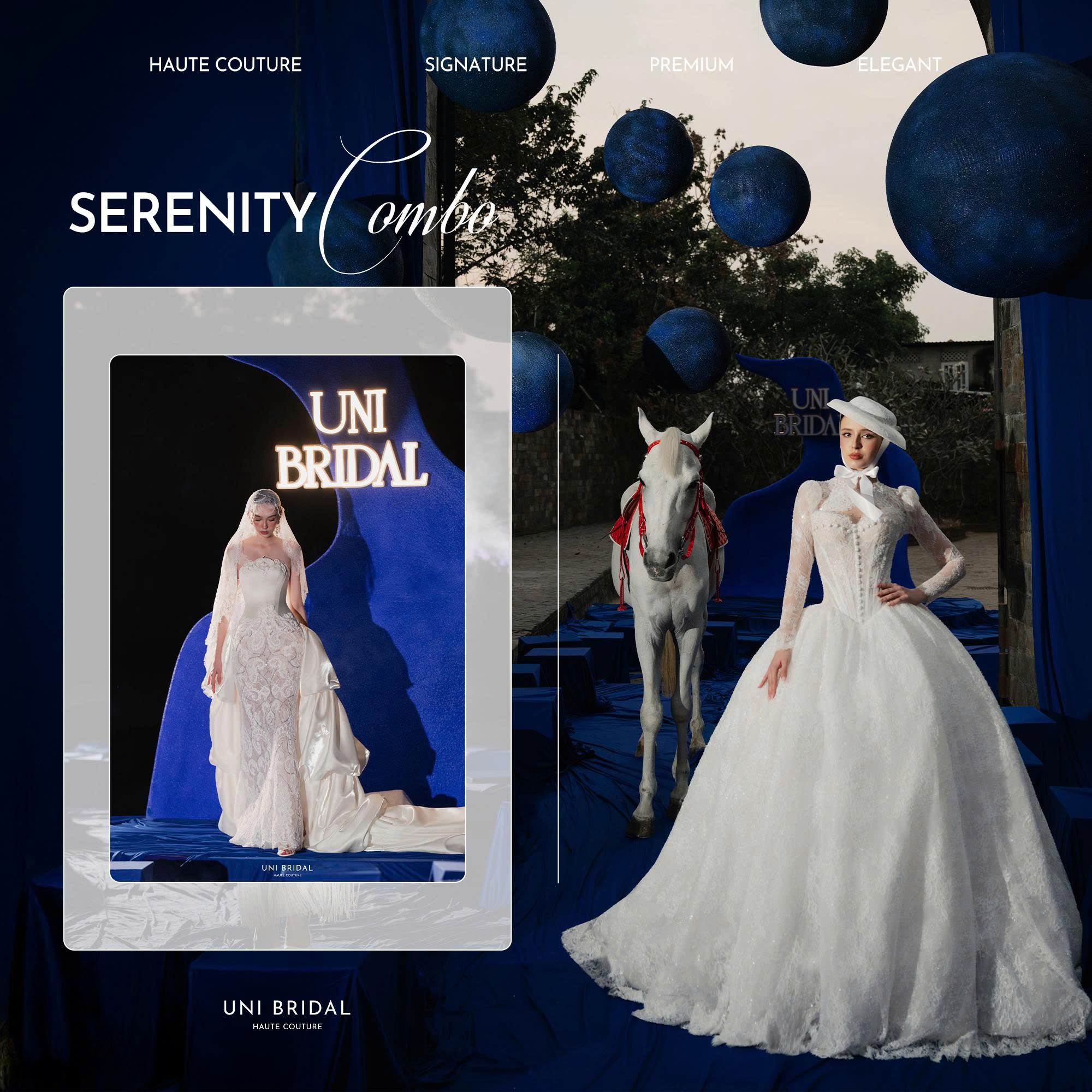 Chất liệu váy cưới cao cấp được Uni Bridal lựa chọn kỹ lưỡng .